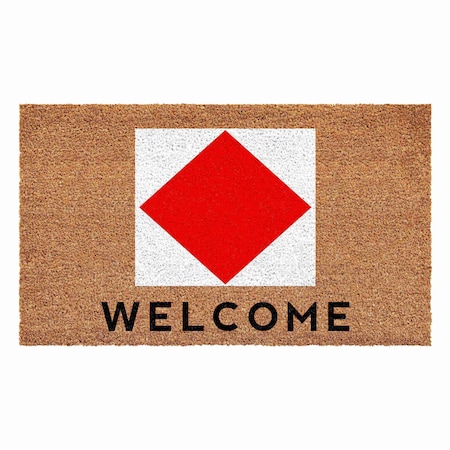 Calloway Mills Personalized Door Mat, Red, White, Black, Natural, 24 in W x 36 in L 108122436F